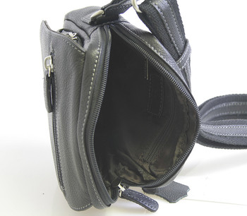 Luxusní černá kožená taška přes rameno Hexagona Xman
