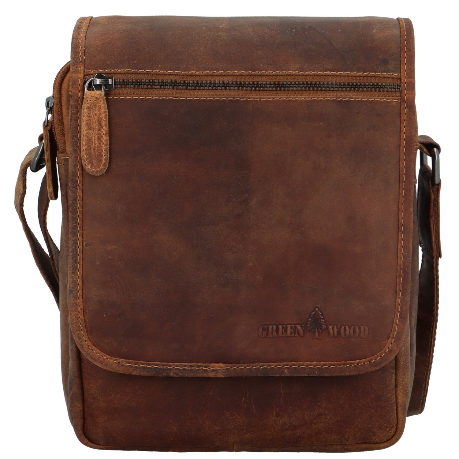 Pánská kožená crossbody taška camel - Greenwood Bertil