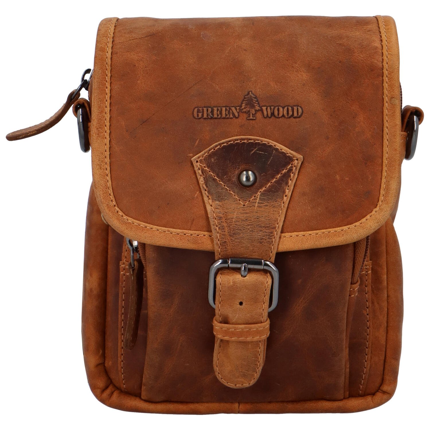 Pánská kožená crossbody taška camel - Bellugio Kristifer