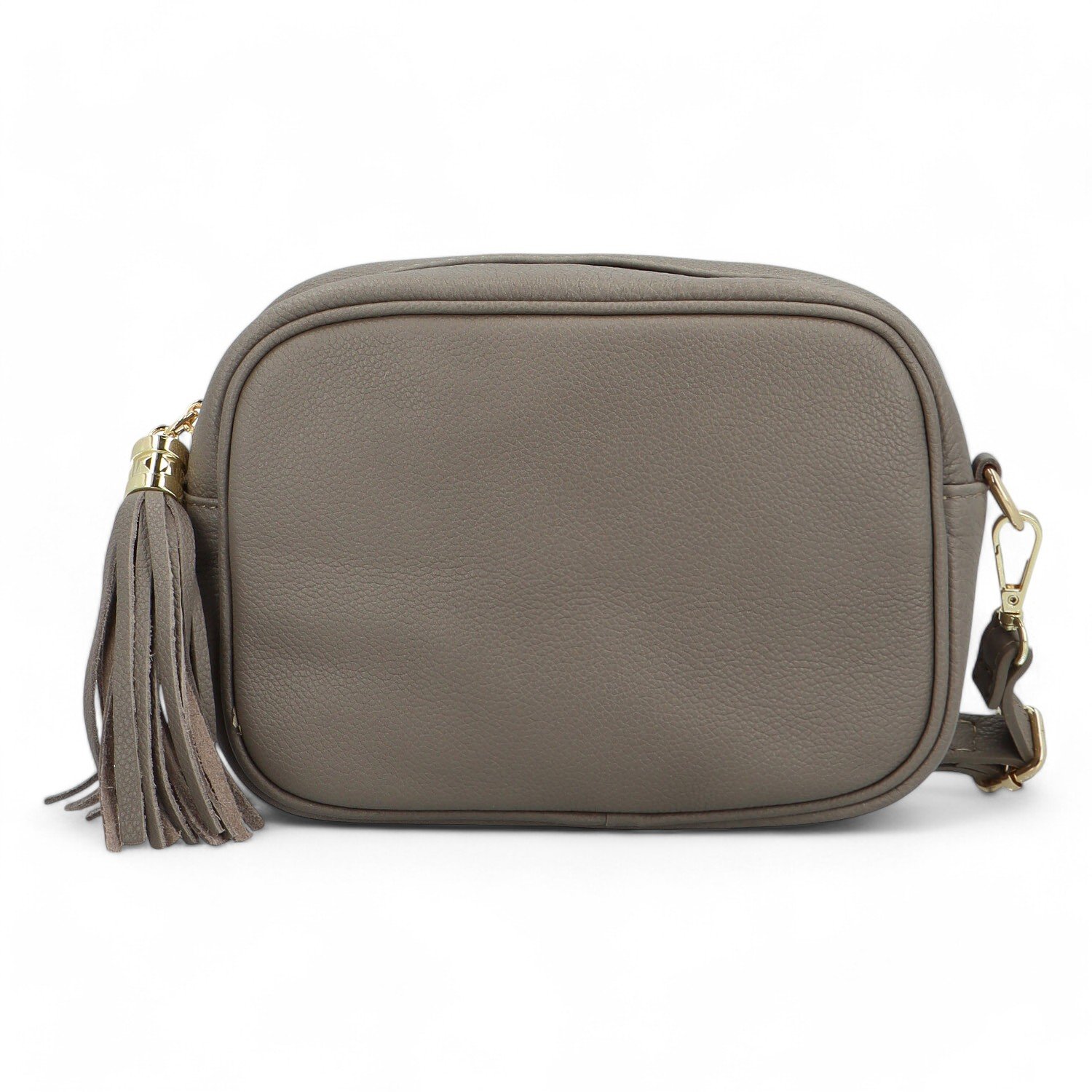 Dámská kožená crossbody kabelka taupe - Delami Kriane 