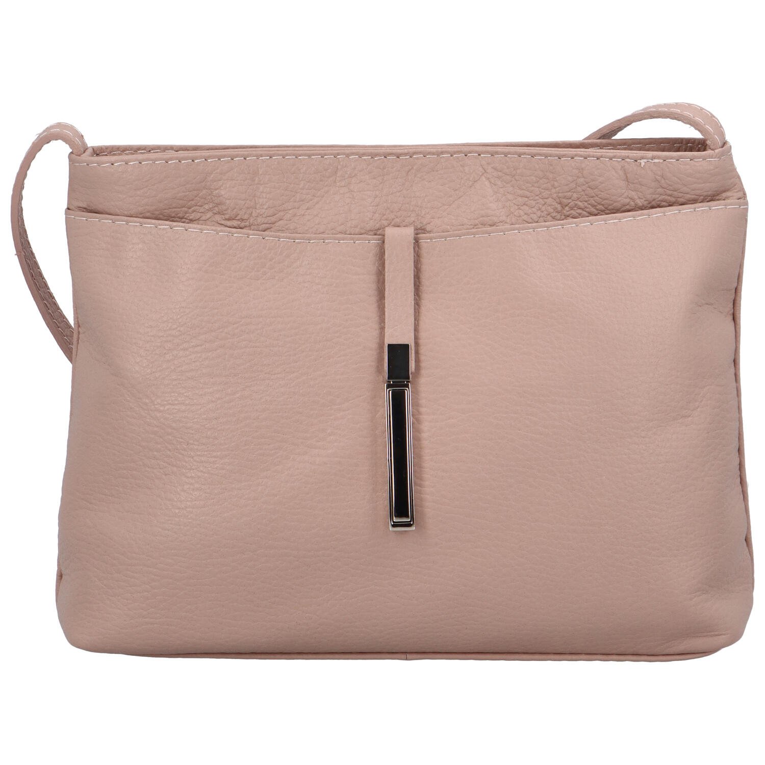 Dámská kožená crossbody kabelka růžová - Delami Eneta