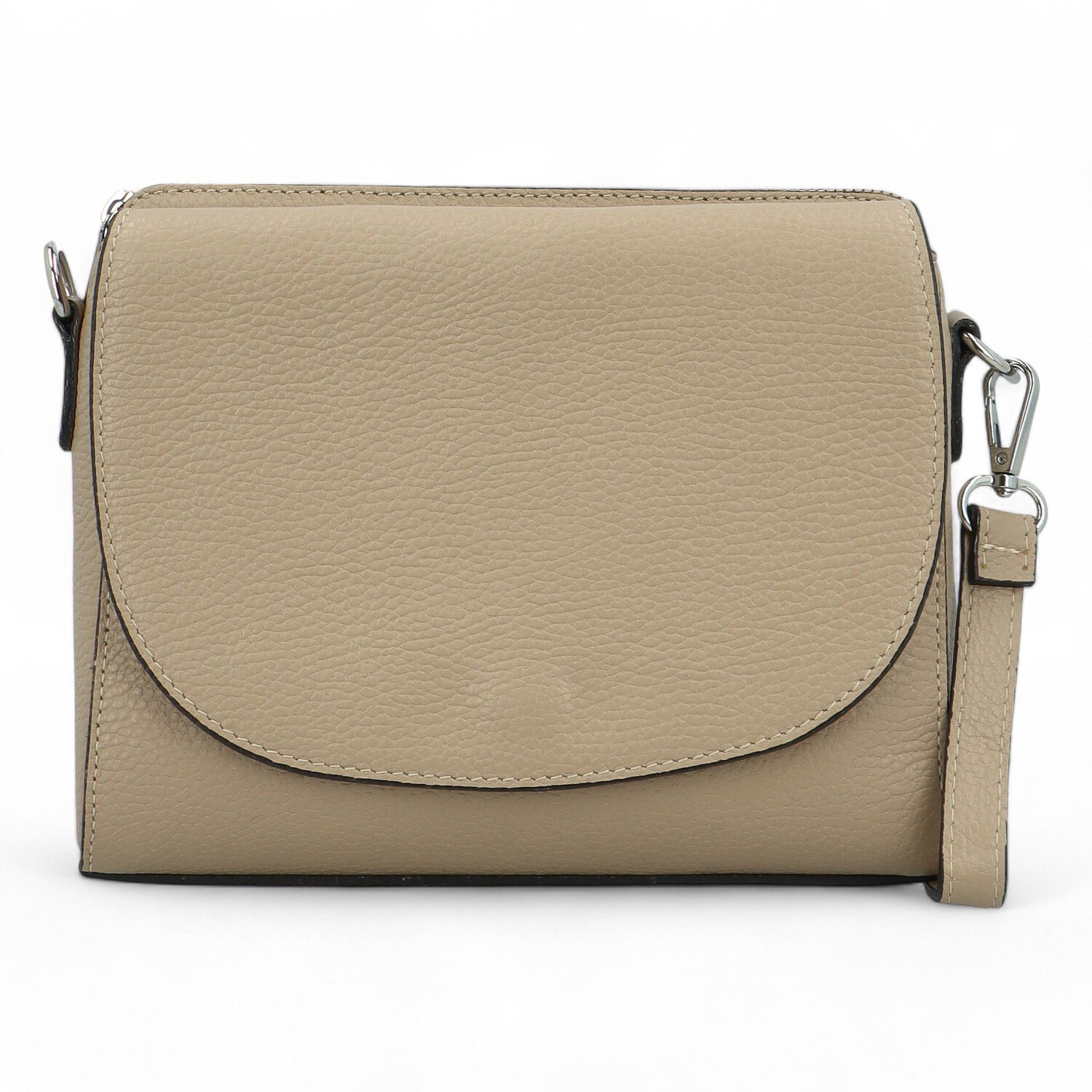 Dámská kožená crossbody kabelka taupe - Delami Juliane