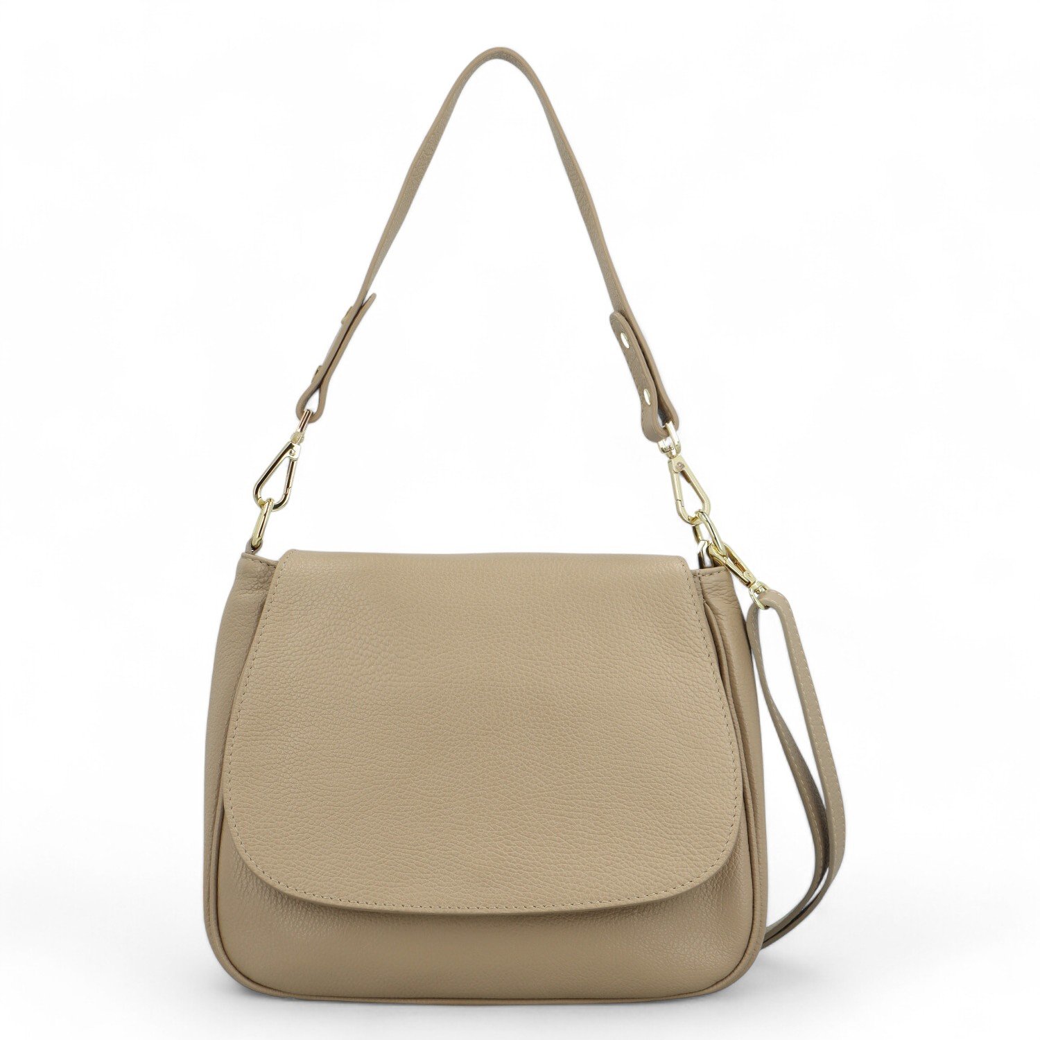 Dámská kožená crossbody taupe - Delami Yvette