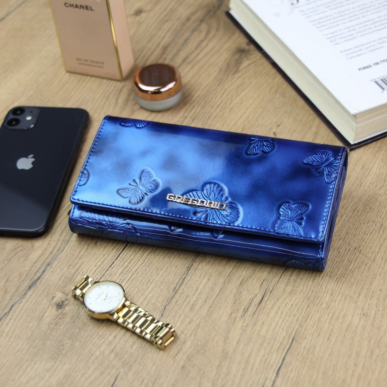 Dámská kožená peněženka modrá - Gregorio Encarnico