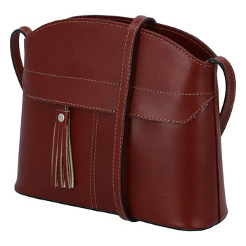 Hnědá kožená crossbody kabelka - ItalY Marla