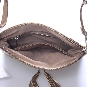 Originální dámská crossbody kabelka tmavá camel - David Jones Sanna