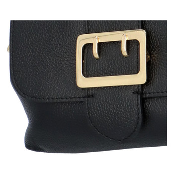 Dámská kožená kabelka přes rameno černá - ItalY Simonna