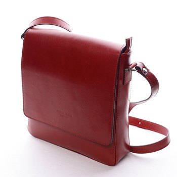 Pánská luxusní kožená taška přes rameno tmavě červená - ItalY Crosby
