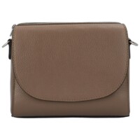 Dámská kožená crossbody kabelka taupe - Delami Sotera