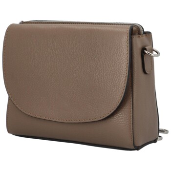 Dámská kožená crossbody kabelka taupe - Delami Sotera