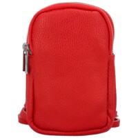 Dámské kožené crossbody pouzdro červené  - Delami Valli