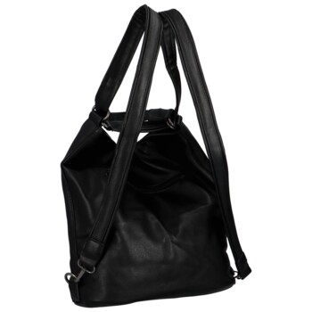 Dámská koženková kabelka-batoh černá - Romina Geria