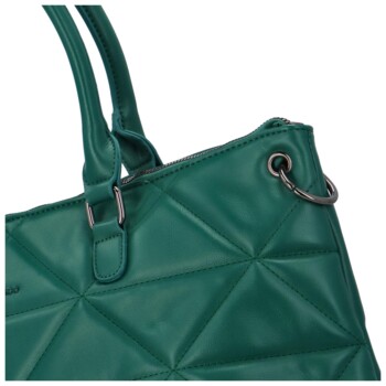Stylová velká dámská kabelka na rameno tmavě zelená - DIANA & CO Gisela