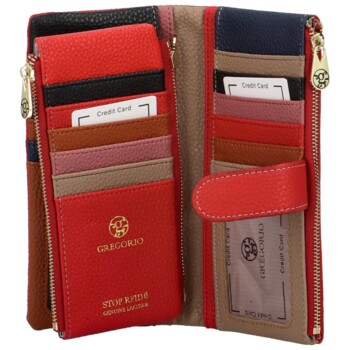 Dámská kožená peněženka červená - Gregorio Adetta
