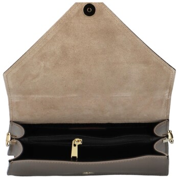 Dámská kožená kabelka na rameno taupe - Delami Charlien