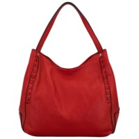 Dámská kožená kabelka přes rameno červená - Delami Evelyn
