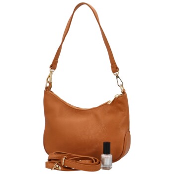 Dámská kožená crossbody camel - Delami Javier