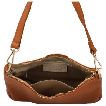 Dámská kožená crossbody camel - Delami Javier