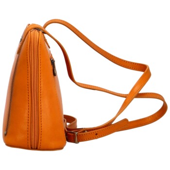 Dámská kožená crossbody kabelka oranžová - Katana Elenka