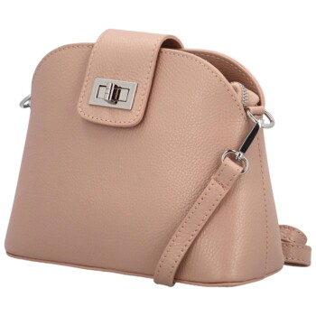 Dámská kožená crossbody kabelka starorůžová - Delami Saffet