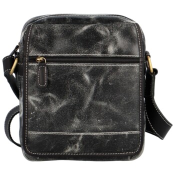 Pánská kožená crossbody taška černá - Wild Tiger Zenox