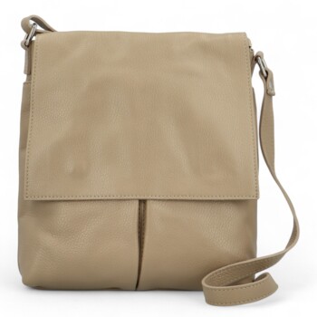 Dámská kožená crossbody kabelka taupe - Delami Ellie