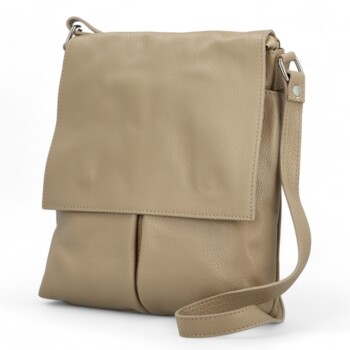 Dámská kožená crossbody kabelka taupe - Delami Ellie