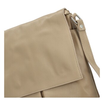 Dámská kožená crossbody kabelka taupe - Delami Ellie