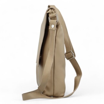 Dámská kožená crossbody kabelka taupe - Delami Ellie