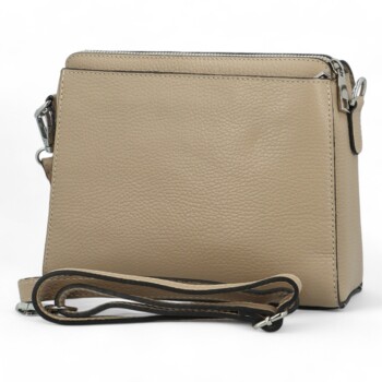 Dámská kožená crossbody kabelka taupe - Delami Juliane