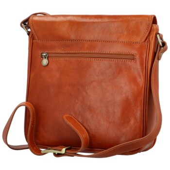 Kožená crossbody taška koňaková - Delami Mason new